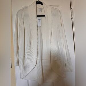 Chicos Roxanne Rib cardigan Ivory Off white Chicos Size 1 women’s size 8-10